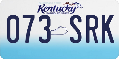 KY license plate 073SRK