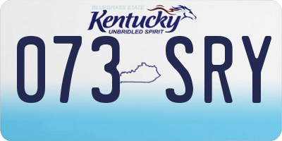 KY license plate 073SRY