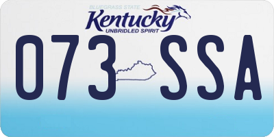 KY license plate 073SSA