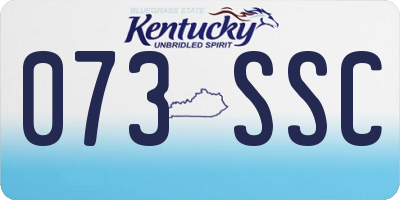 KY license plate 073SSC