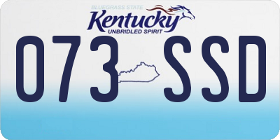 KY license plate 073SSD