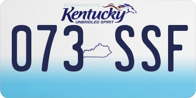 KY license plate 073SSF