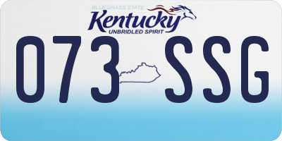 KY license plate 073SSG