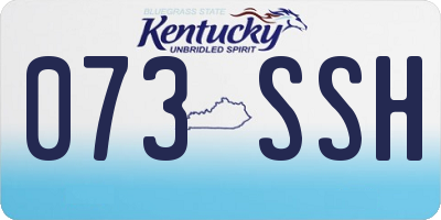 KY license plate 073SSH