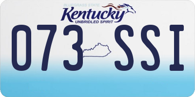KY license plate 073SSI
