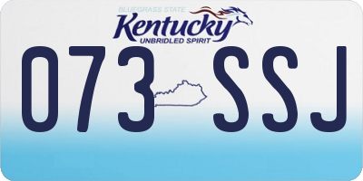 KY license plate 073SSJ