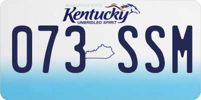 KY license plate 073SSM