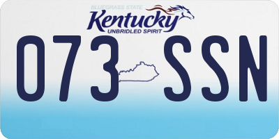 KY license plate 073SSN