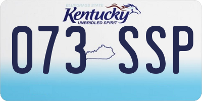 KY license plate 073SSP