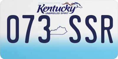 KY license plate 073SSR