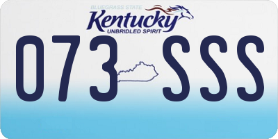 KY license plate 073SSS