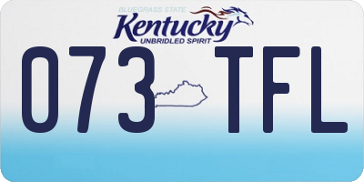 KY license plate 073TFL