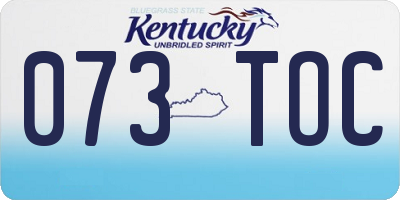 KY license plate 073TOC