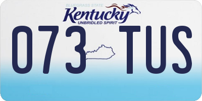 KY license plate 073TUS
