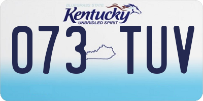 KY license plate 073TUV