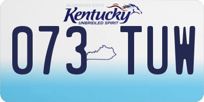 KY license plate 073TUW