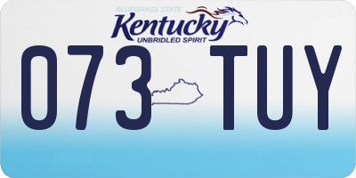 KY license plate 073TUY