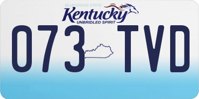 KY license plate 073TVD