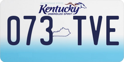 KY license plate 073TVE