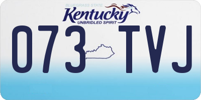 KY license plate 073TVJ