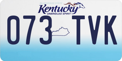 KY license plate 073TVK