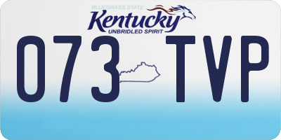 KY license plate 073TVP