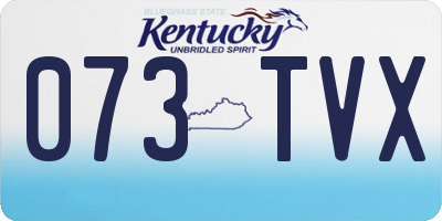 KY license plate 073TVX