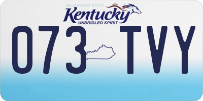 KY license plate 073TVY