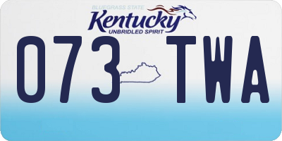 KY license plate 073TWA