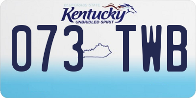 KY license plate 073TWB