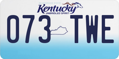KY license plate 073TWE