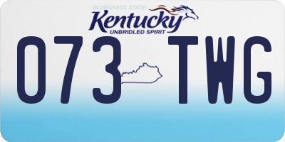 KY license plate 073TWG