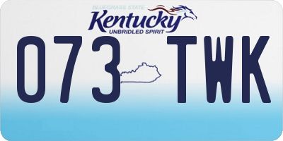 KY license plate 073TWK