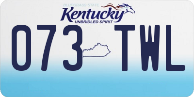 KY license plate 073TWL