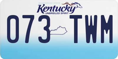 KY license plate 073TWM