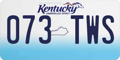 KY license plate 073TWS