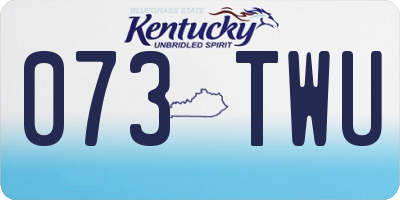 KY license plate 073TWU