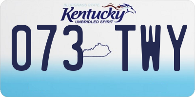 KY license plate 073TWY