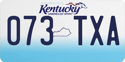KY license plate 073TXA