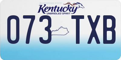 KY license plate 073TXB