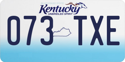 KY license plate 073TXE