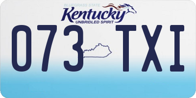 KY license plate 073TXI
