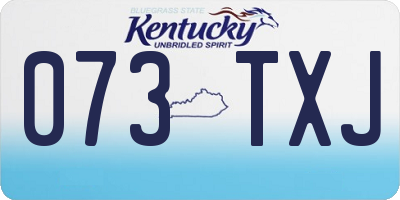 KY license plate 073TXJ