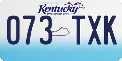 KY license plate 073TXK