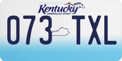 KY license plate 073TXL