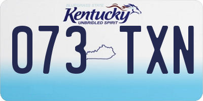 KY license plate 073TXN