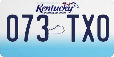 KY license plate 073TXO