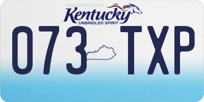 KY license plate 073TXP