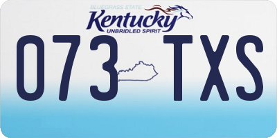 KY license plate 073TXS