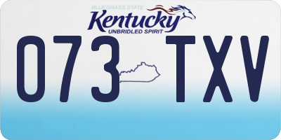 KY license plate 073TXV